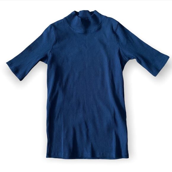 HATCH Navy Blue Ribbed Rowan Maternity Top-2 - Picture 5 of 9